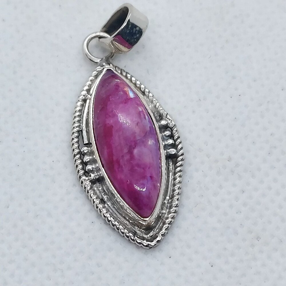 Pendant sterling silver pink moonstone‎